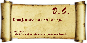 Damjanovics Orsolya névjegykártya